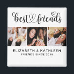 Elegant Best Friends Script Photo Collage Magnet<br><div class="desc">En bästa vän av fotosamlingsmagnet med plats för 3 foton. Orderad med ord, "bäste vänner" i ett skript med ett hjärta. Anpassa den med 3 foton av dig och din BFF och din namn. Gör en söt gåva till Galentines Day, födelsedagar eller vilken tillfälle som helst. Designad av Blackberry Boulevard....</div>
