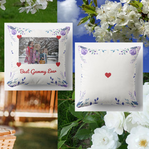 Elegant Best Gammy All Grandma Photo Blommigt Kudde