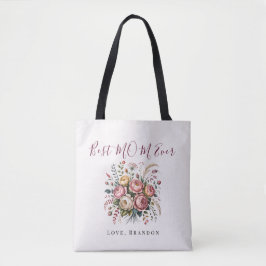 Elegant Best Mom Ever Floral Tote Bag Tygkasse