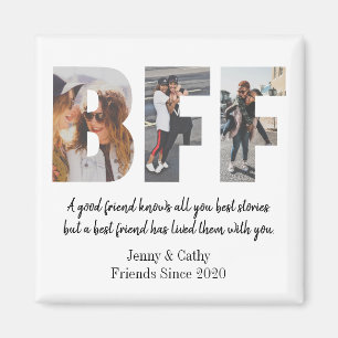 Elegant BFF Photo Collage Best Friend Chic Besties Magnet