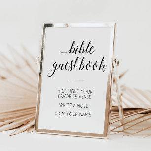 Elegant Bibel Gästbok Bröllopsskylt Poster