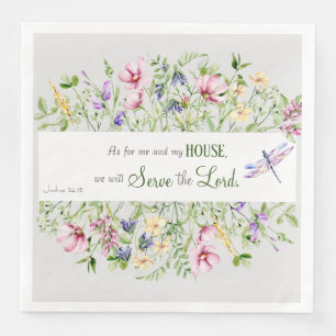 Elegant Bible Verse Botanical Watercolor Pappersservett
