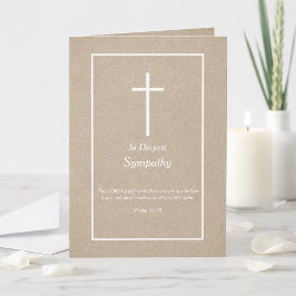 Elegant Bible Verse Christian Cross Sympathy Card Kort