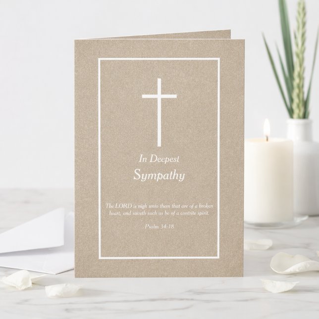 Elegant Bible Verse Christian Cross Sympathy Card Kort (Skapare uppladdad)