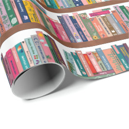 Elegant Bibliotek Bookshelf Mönster Presentpapper