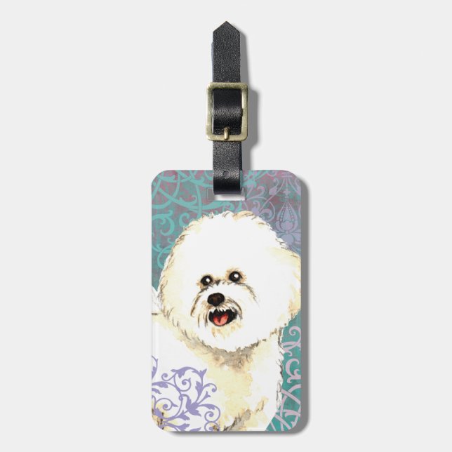 Elegant Bichon Frise Bagagebricka (Vertikal Framsida)