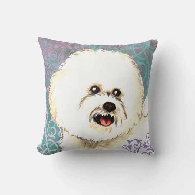 Elegant Bichon Frise Kudde (Framsida)