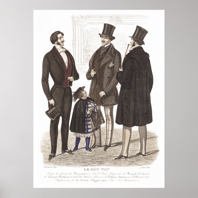 Elegant Biedermeier Mina i Top hat Poster (Framsidan)