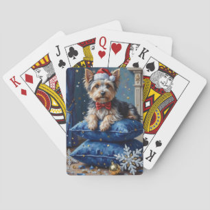Elegant Biewer Terrier Hund Velvet Jul Casinokort