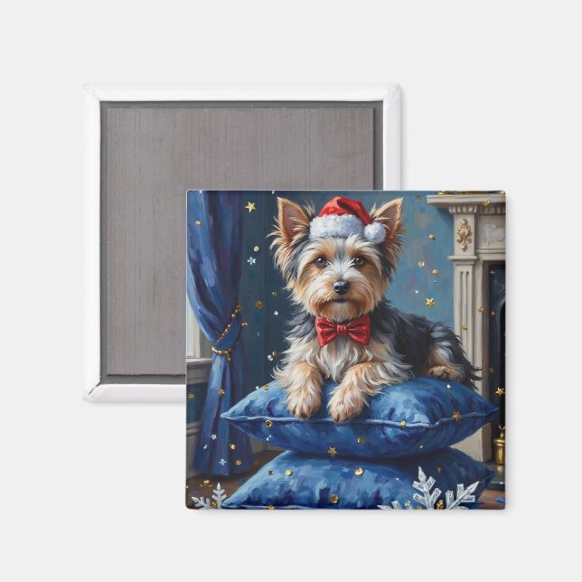 Elegant Biewer Terrier Hund Velvet Jul Magnet (Front/Back)