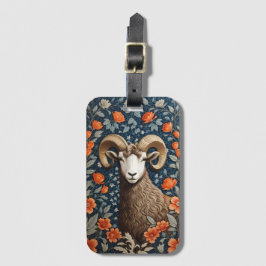 Elegant Big Horn Sheep William Morris Inspired Bagagebricka