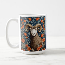 Elegant Big Horn Sheep William Morris Inspired Kaffemugg