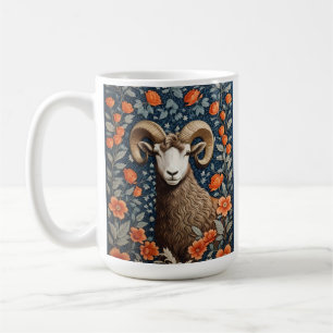 Elegant Big Horn Sheep William Morris Inspired Kaffemugg