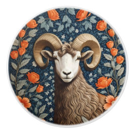Elegant Big Horn Sheep William Morris Inspired Knopp