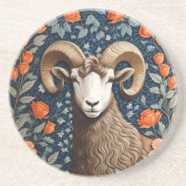 Elegant Big Horn Sheep William Morris Inspired Underlägg