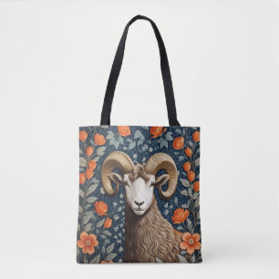 Elegant Big Horn Sheep William Morris Inspirerad  Tygkasse