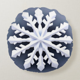 Elegant Big Snowflake Rund Kudde