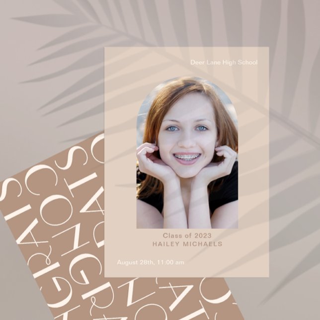 Elegant Big Type Photo Studenten Inbjudningar (Skapare uppladdad)