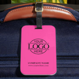 Elegant Bight Pink Business Logo Employee Travel Bagagebricka