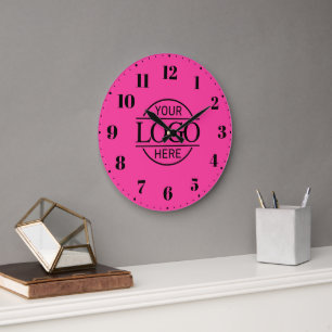 Elegant Bight Rosa Märkes Företag Logotyp Stor Klocka