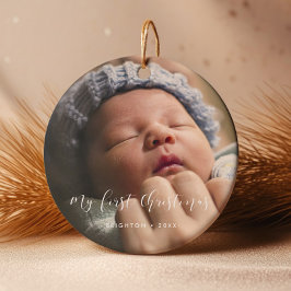 Elegant Bilden Min första jul i baby Julgransprydnad Keramik