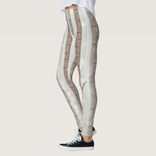 Elegant Birch Träd Forest Acrylic Artwork Leggings