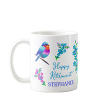 Elegant Bird Glöm mig inte Blommigt Lycklig Pensio