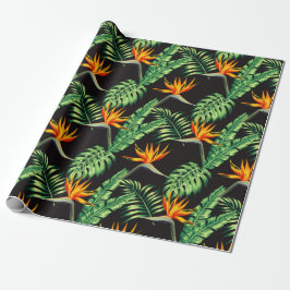 Elegant Bird of Paradise Tropical Blommigt Wrappin Presentpapper