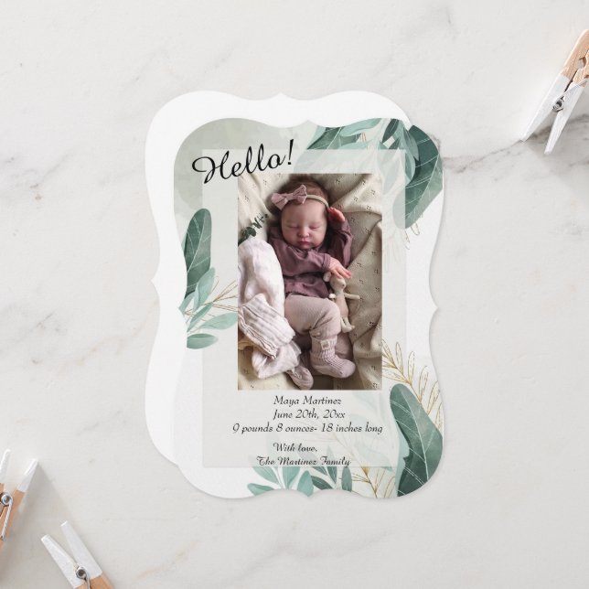 Elegant Birth Notice (Fram/Back In Situ)