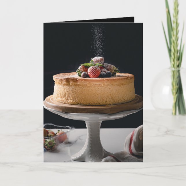 Elegant Birthday Cake Kort (Framsida)
