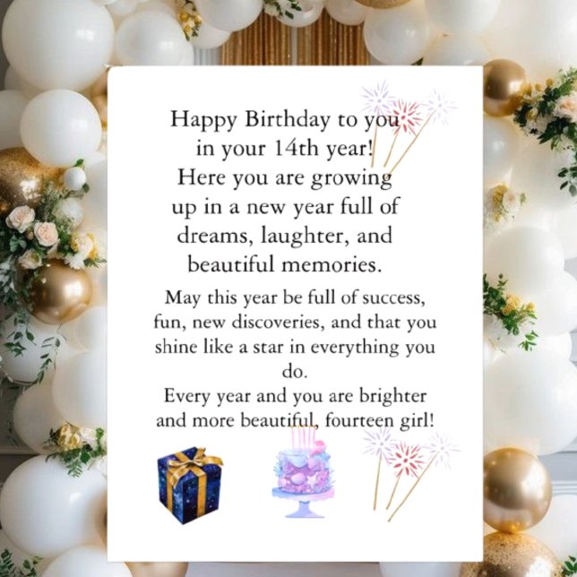 Elegant Birthday Card for Her – Personalized Greet Helg Vykort (Skapare uppladdad)