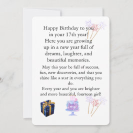 Elegant Birthday Card for Her – Personalized Greet Inbjudningar