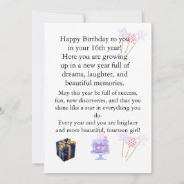 Elegant Birthday Card for Her – Personalized Greet Inbjudningar