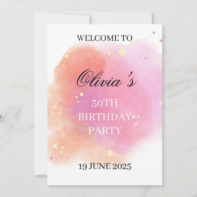 Elegant Birthday Celebration Invitation Inbjudningar (Framsida)
