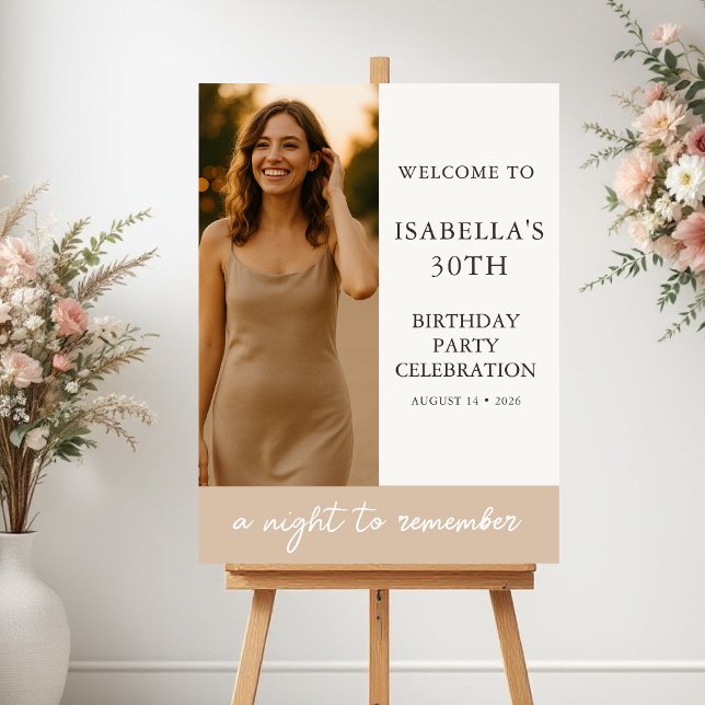 Elegant Birthday Party Photo Welcome Poster (Skapare uppladdad)
