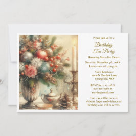 Elegant Birthday Tea Party Inbjudningar