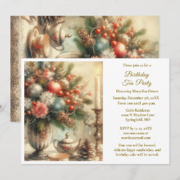 Elegant Birthday Tea Party Inbjudningar