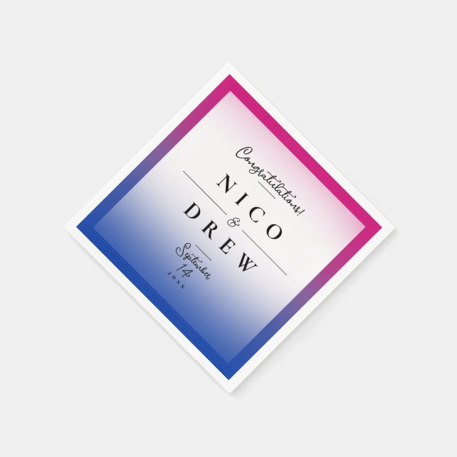 Elegant bisexuell stolthet bröllop  pappersservett (Hörn)