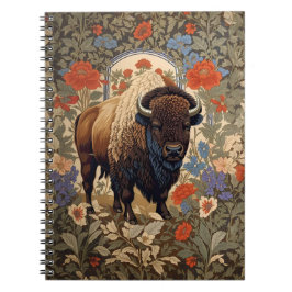 Elegant Bison William Morris Inspired Anteckningsbok
