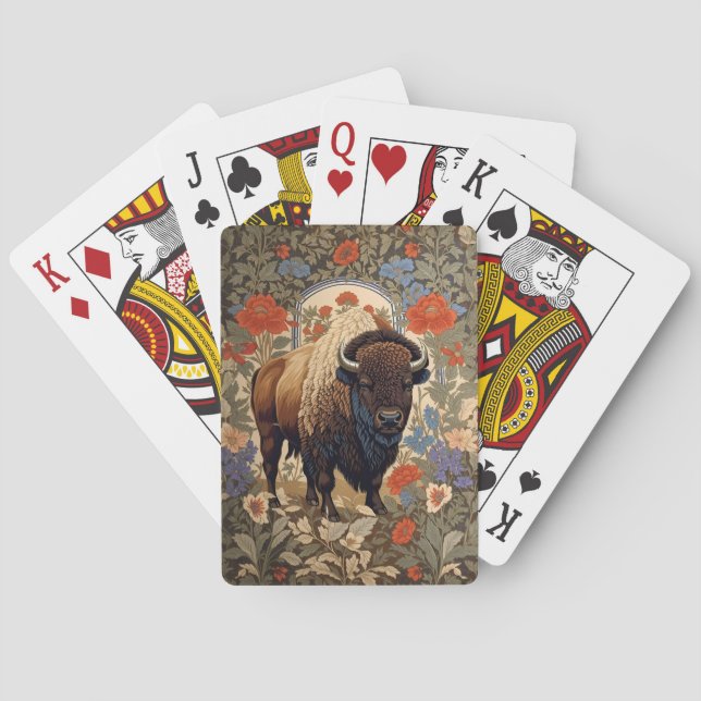 Elegant Bison William Morris Inspired Casinokort (Baksidan)
