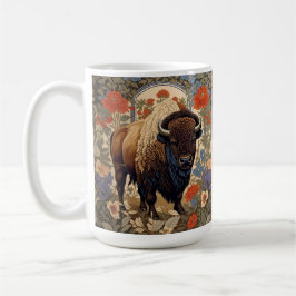 Elegant Bison William Morris Inspired Kaffemugg