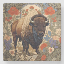 Elegant Bison William Morris Inspired