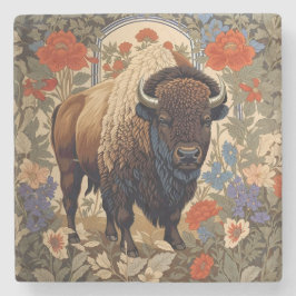 Elegant Bison William Morris Inspired Stenunderlägg