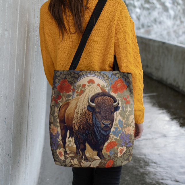 Elegant Bison William Morris Inspired Tygkasse (Skapare uppladdad)