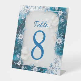 Elegant Biue & White Overlay Flowers bröllop