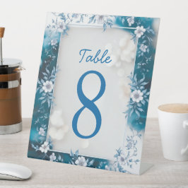 Elegant Biue & White Overlay Flowers bröllop