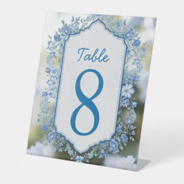 Elegant Biue & White Overlay-fotoblommor bröllop