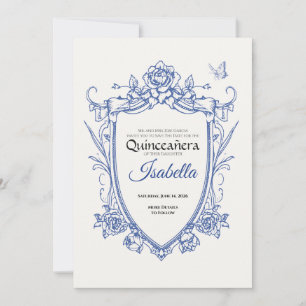 Elegant Blå 15-års Quinceañera Spara Datumet