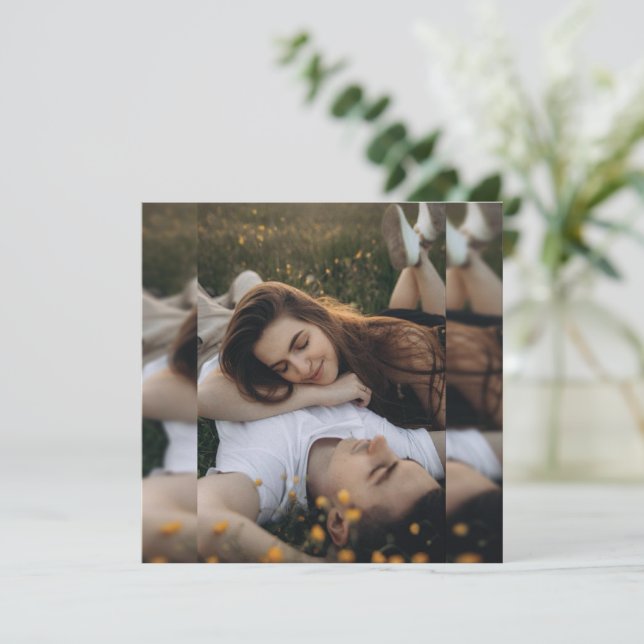 Elegant Blå Akvarell Blommig Bröllop Tack (Stående Fram)