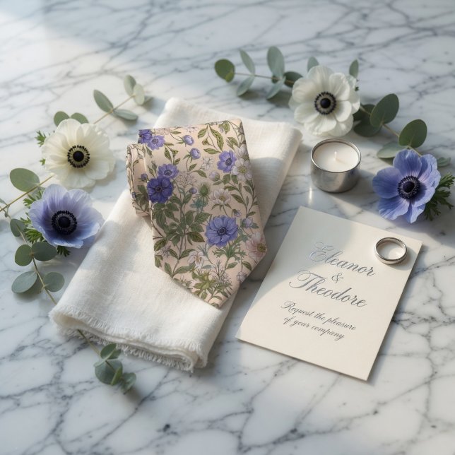 Elegant blå anemoneblomma slips (Skapare uppladdad)